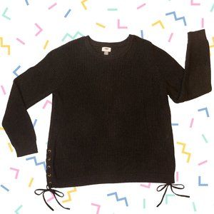 Black Sweater with Gold Accents